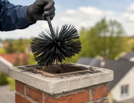 Brush coming out of a flue in Erie